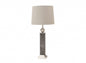 Set of Two Modern Distressed Gray and Silver Table Lamps