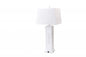Set of Two 32" White Table Lamp With Off White Shade