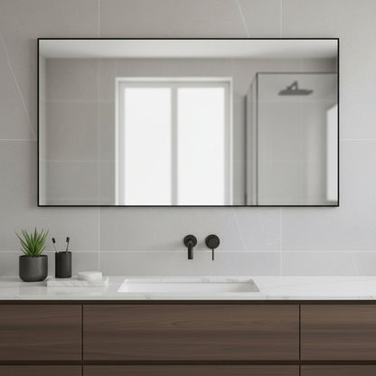 Jumbo Minimal Black Bathroom Vanity Mirror