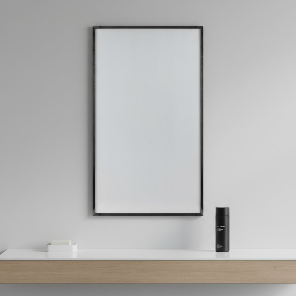 Jumbo Minimal Black Bathroom Vanity Mirror