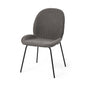 Set of Two Gray and Black Upholstered Fabric Dining Side Chairs