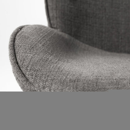 Set of Two Gray and Black Fabric Dining Side Chairs