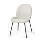 Set Of Two White And Black Upholstered Fabric Side Chairs