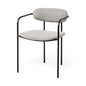 Set of Two Gray and Black Fabric Dining Arm Chairs