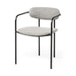 Set of Two Gray and Black Upholstered Fabric Dining Arm Chairs