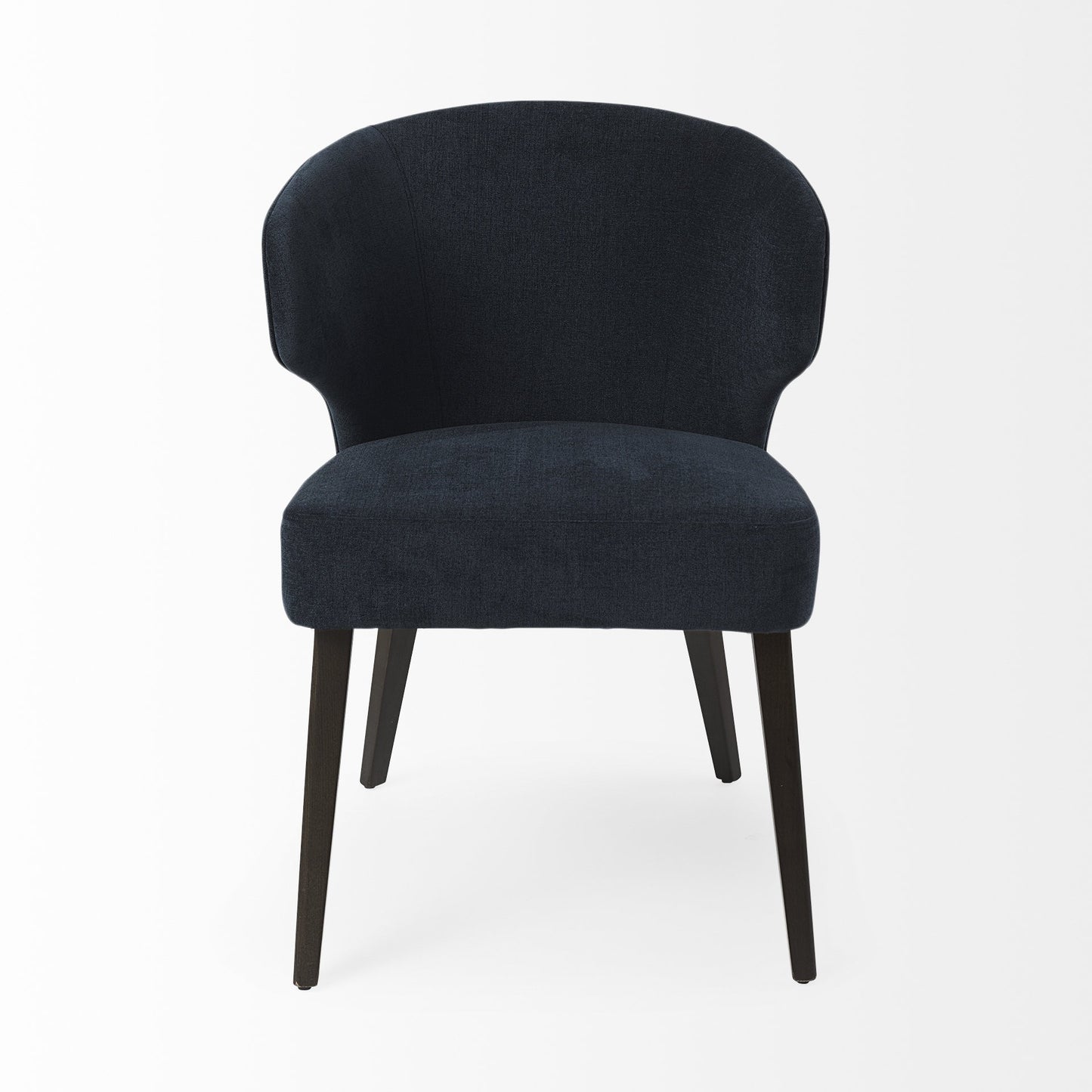 Navy Blue And Black Wingback Dining Side Chair