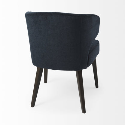 Navy Blue And Black Wingback Dining Side Chair