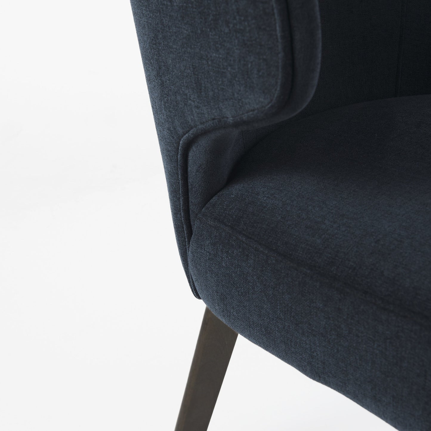 Navy Blue And Black Wingback Dining Side Chair