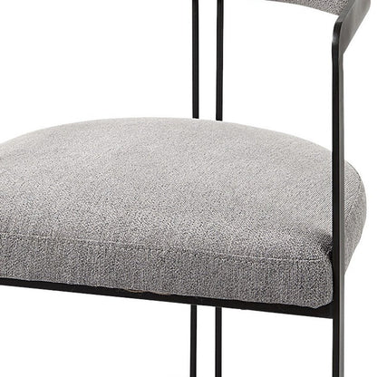 Gray and Black Upholstered Dining Arm Chair