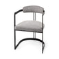 Gray and Black Upholstered Dining Arm Chair