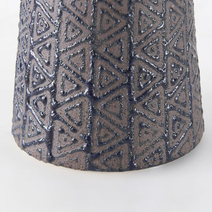 6" Brown Abstract Cylinder Ceramic Table Vase
