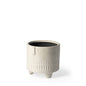 7" White Abstract Cylinder Ceramic Table Vase
