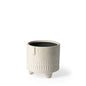 7" White Abstract Cylinder Ceramic Table Vase