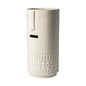 14" White Abstract Cylinder Ceramic Table Vase