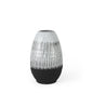 13" Black Gray And White Abstract Cylinder Ceramic Table Vase