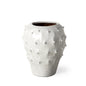 11" White Abstract Cylinder Ceramic Table Vase