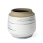 9" White Blue and Sand Abstract Cylinder Ceramic Table Vase