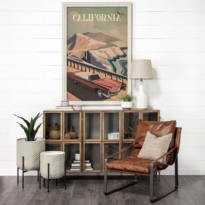 8" Brown Abstract Cylinder Solid Wood Table Vase