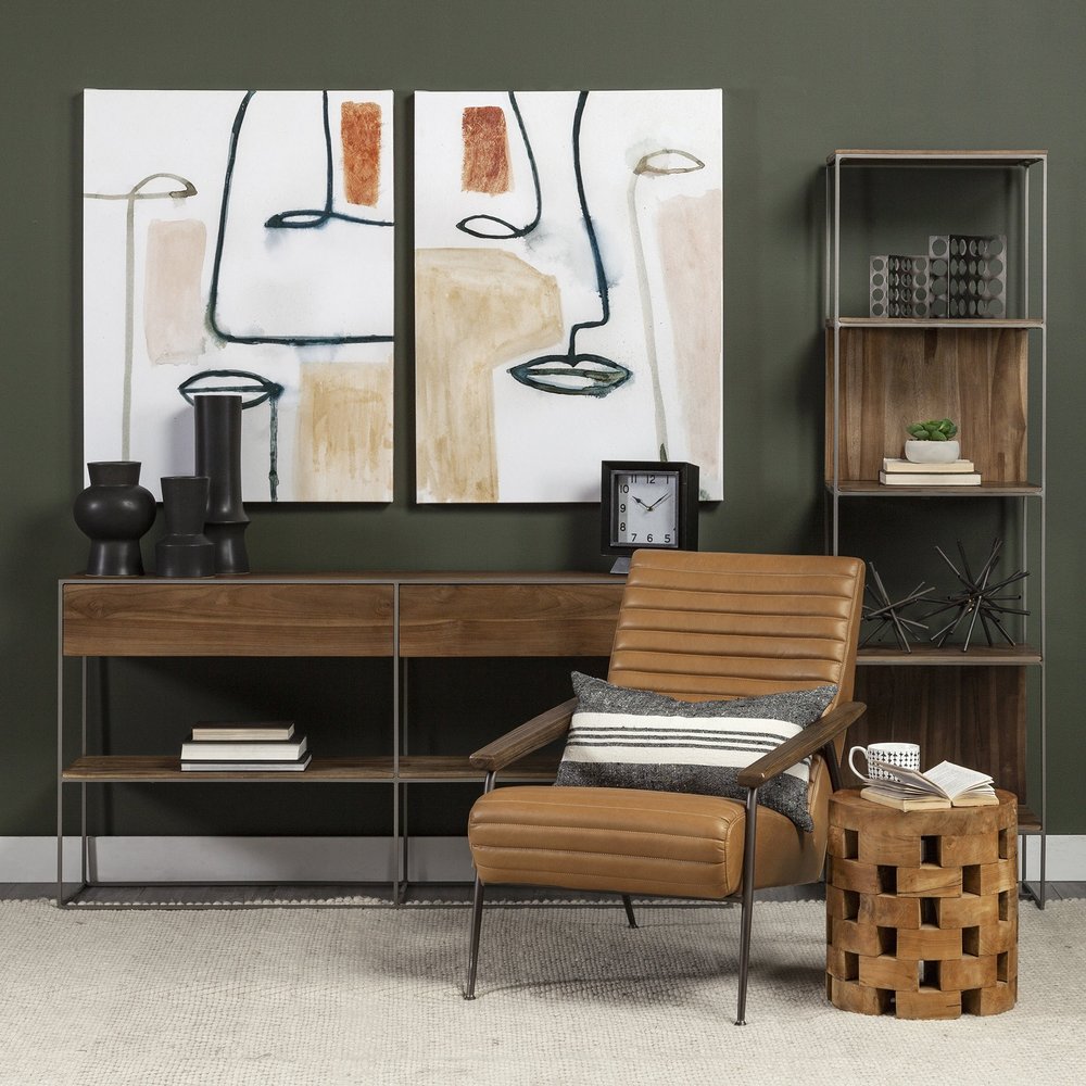 17" Black Abstract Cylinder Ceramic Table Vase