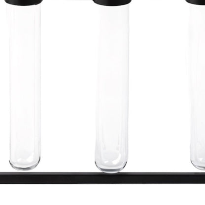 Black Metal Five Test Tube Vase