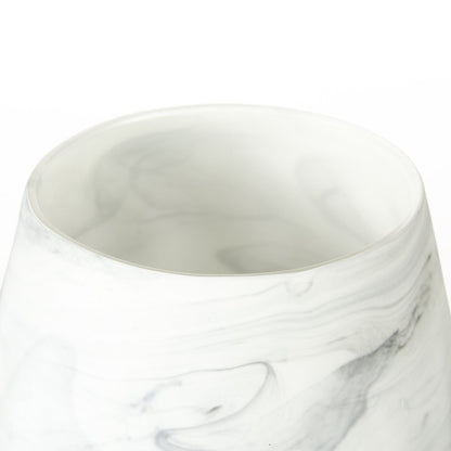 8" Gray Abstract Cylinder Crystal Glass Table Vase