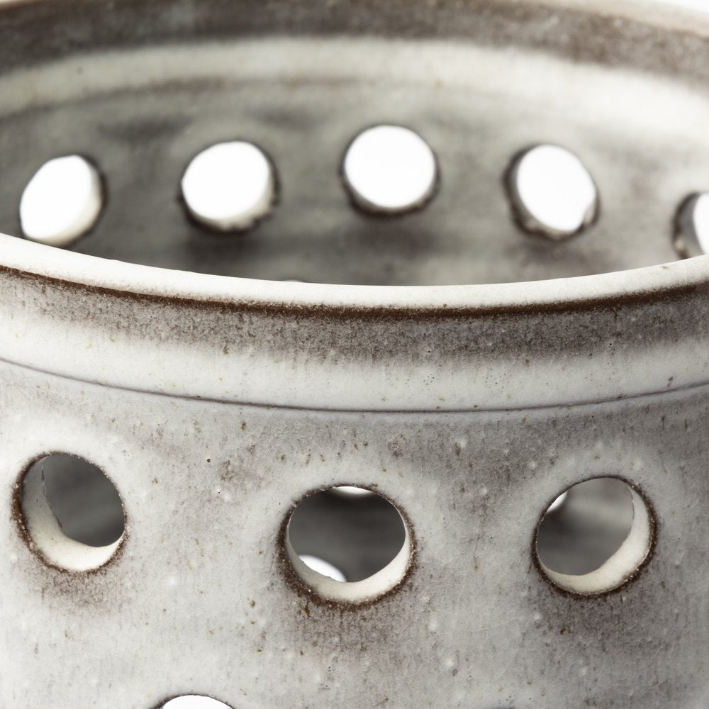 12" White Abstract Cylinder Ceramic Table Vase