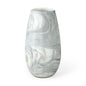 12" Gray And White Abstract Cylinder Crystal Glass Table Vase