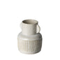 8" Whitewash Handled Textured Ceramic Vase