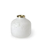 8" White Abstract Cylinder Crystal Glass Table Vase