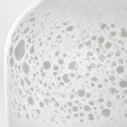 8" White Abstract Cylinder Crystal Glass Table Vase