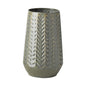 11" Green Abstract Cylinder Metal Table Vase