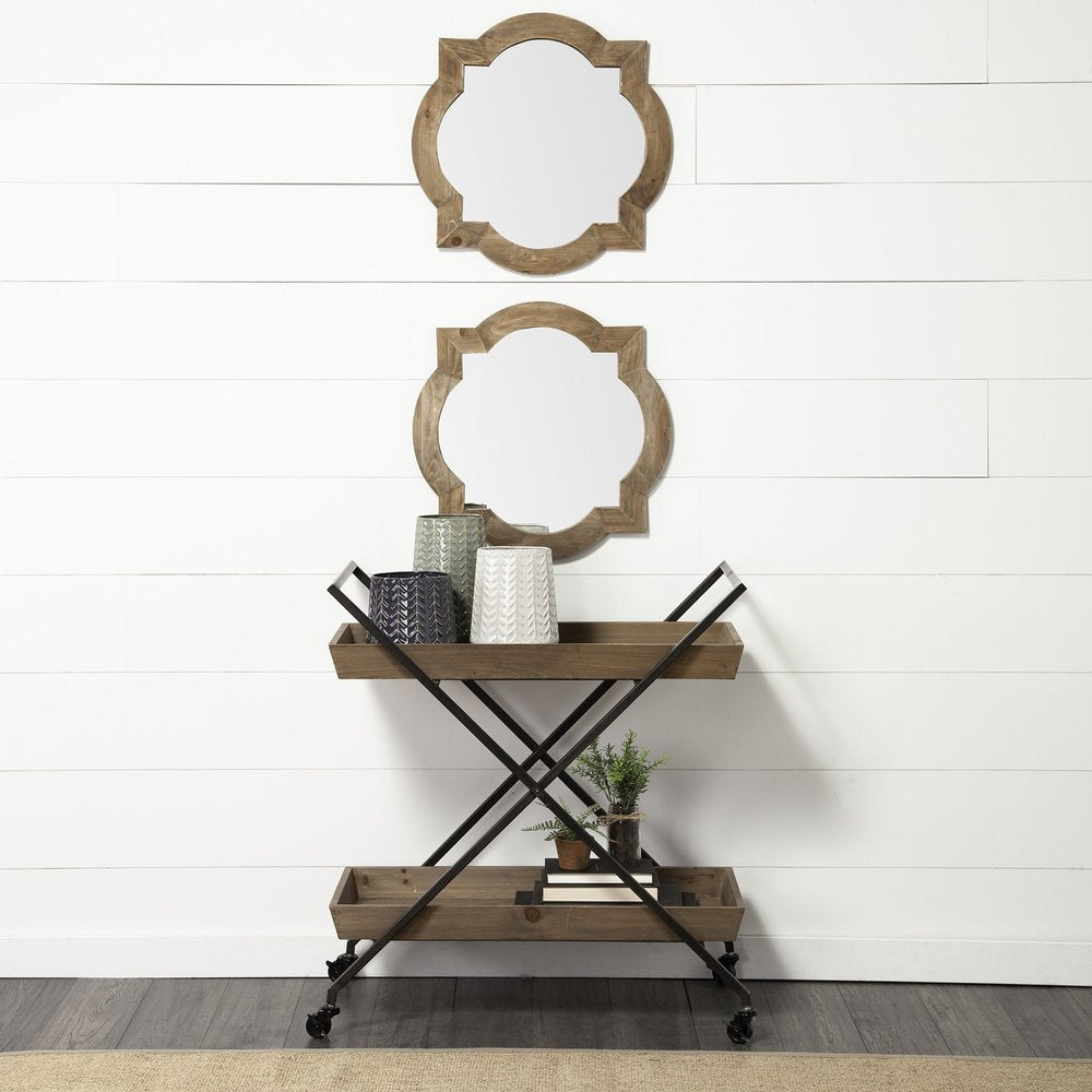 11" Green Abstract Cylinder Metal Table Vase