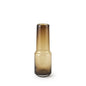 12" Brown Cylinder Crystal Glass Table Vase