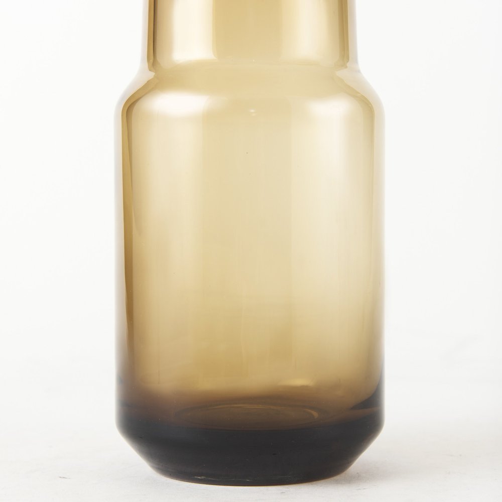 12" Brown Cylinder Crystal Glass Table Vase