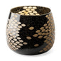 8" Gold Abstract Cylinder Crystal Glass Table Vase