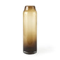 16" Golden Brown Abstract Cylinder Crystal Glass Table Vase