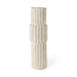 23" Cream Abstract Cylinder Ceramic Table Vase