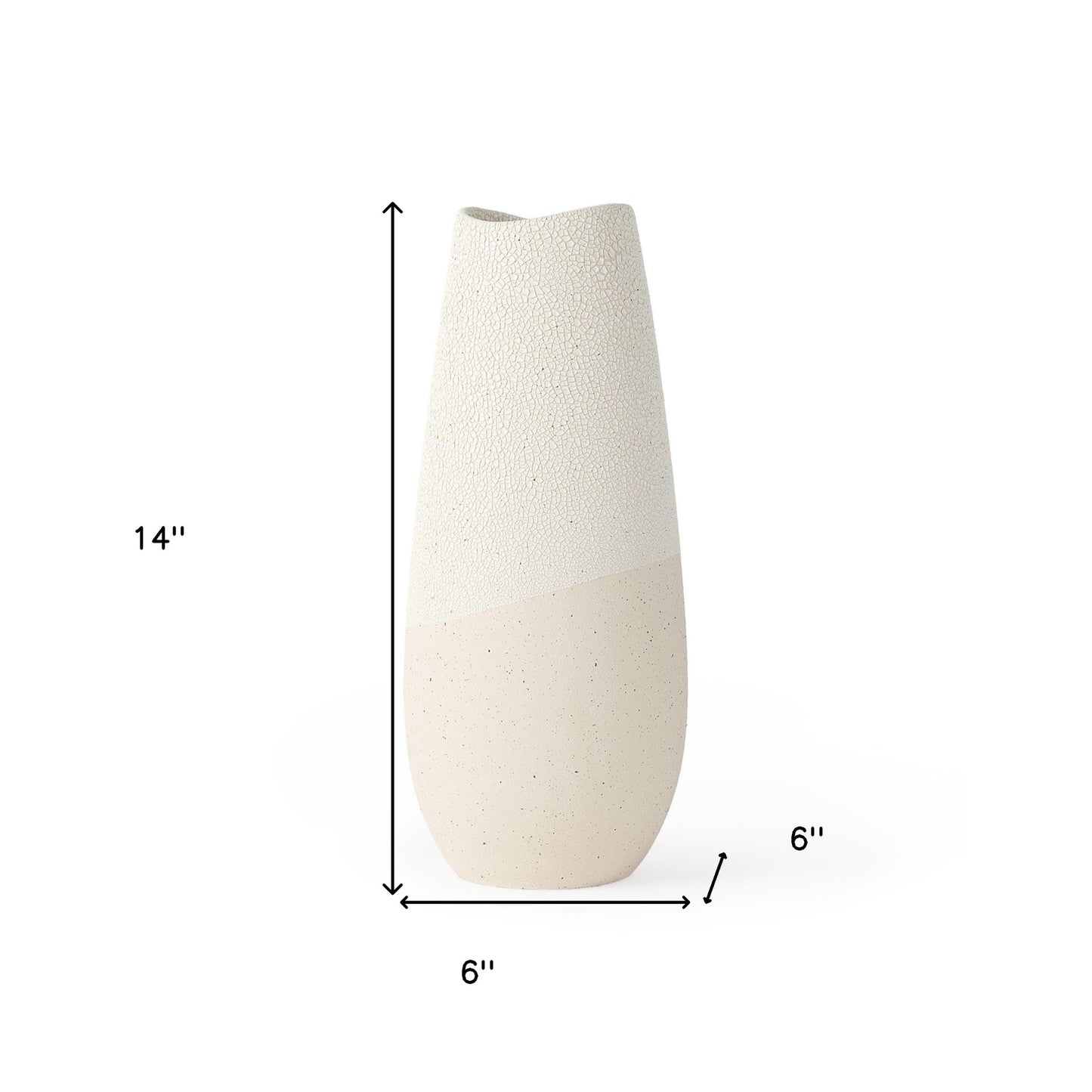 Blush Two Tone Organic Crackle Glaze Ceramic Vase