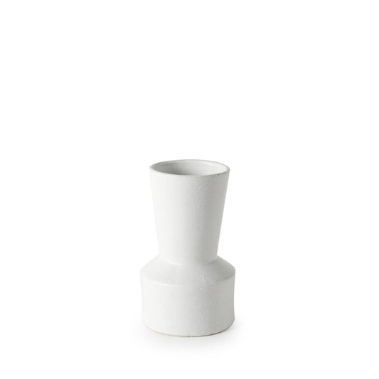 9" White Abstract Cylinder Ceramic Table Vase