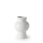 11" White Abstract Cylinder Ceramic Table Vase