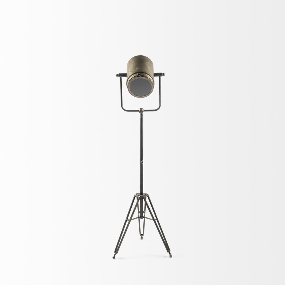61" Gold LED Floor Lamp With Gold Metal Shade