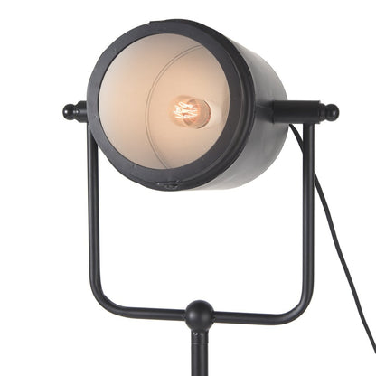 61" Black LED Floor Lamp With Black Metal Shade