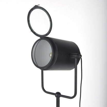 61" Black LED Floor Lamp With Black Metal Shade