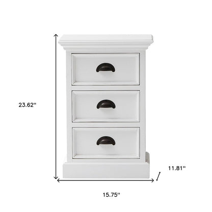 24" Solid Wood and Wood Nightstand