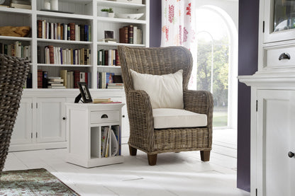 Classic White Nightstand With Dividers