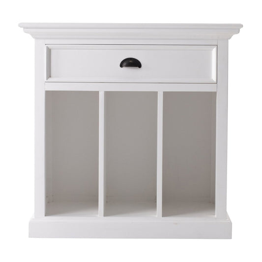 31" White Solid and Manufactured Wood Nightstand