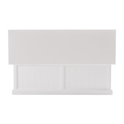 55" White Distressed and Solid and Manufactured Wood Storage Standard Bench With Flip Top