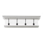 28" Classic White Wood Four Hook Hanging Coat Rack