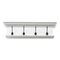 28" Classic White Wood Four Hook Hanging Coat Rack