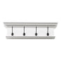 28" Classic White Wood Four Hook Hanging Coat Rack